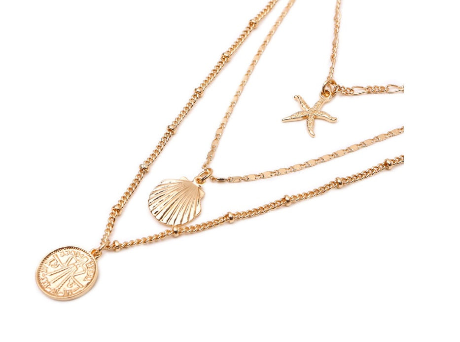 Maréa Starfish & Shell Layered Necklace - Kybele