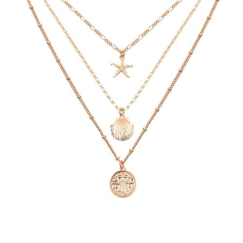 Maréa Starfish & Shell Layered Necklace - Kybele