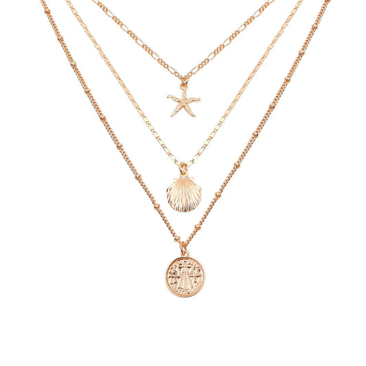 Maréa Starfish & Shell Layered Necklace - Kybele