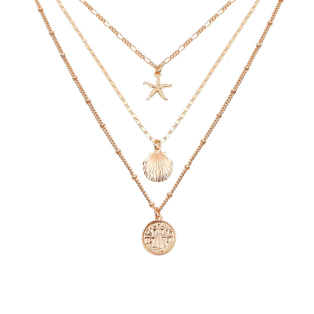 Maréa Starfish & Shell Layered Necklace - Kybele