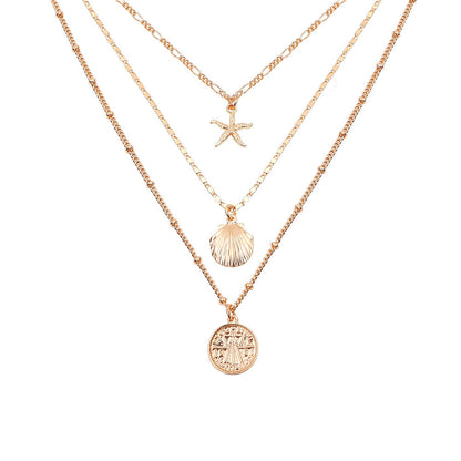 Maréa Starfish & Shell Layered Necklace - Kybele