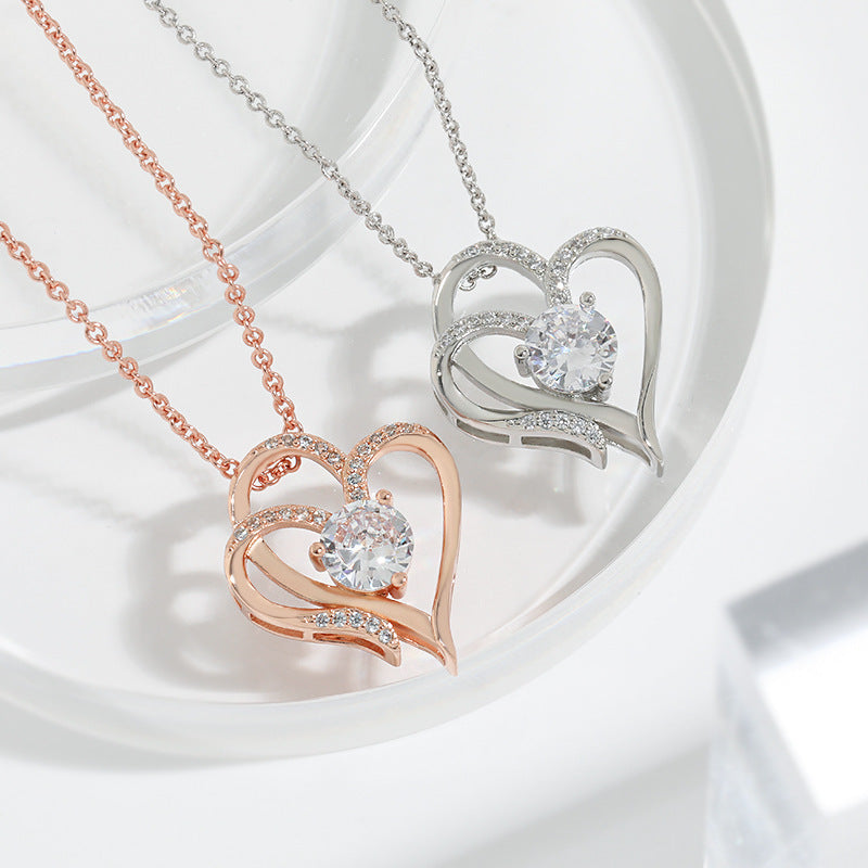 Eros Double Love Zircon Necklace - Kybele