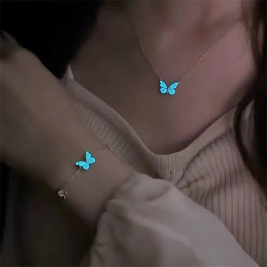 Lunara Butterfly Necklace Bracelet - Kybele